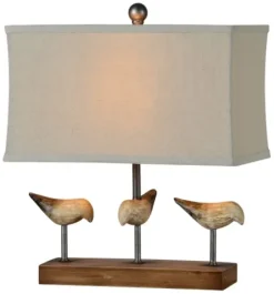 Table Lamps-Kirkland's Home Brown Resin Birds Rec Gle Table Lamp Tan
