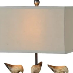 Table Lamps-Kirkland's Home Brown Resin Birds Rec Gle Table Lamp Tan