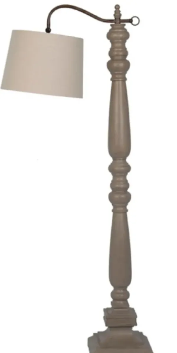 Floor Lamps-Kirkland's Home Brown Resin Task Shade Floor Lamp Tan