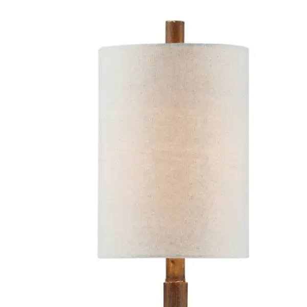 Buffet Lamps-Kirkland's Home Brown Resin Traditional Candlestick Buffet Lamp Ivory
