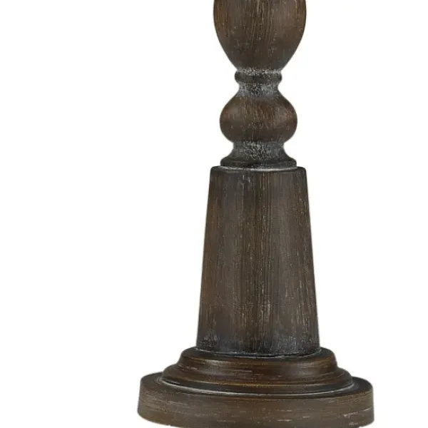 Buffet Lamps-Kirkland's Home Brown Resin Traditional Candlestick Buffet Lamp Ivory