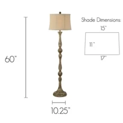 Floor Lamps-Kirkland's Home Brown Rodan Floor Lamp Ivory