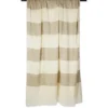 Blankets & Throws-Kirkland's Home Brown Rugby Stripe Fringe Throw Ivory/Brown