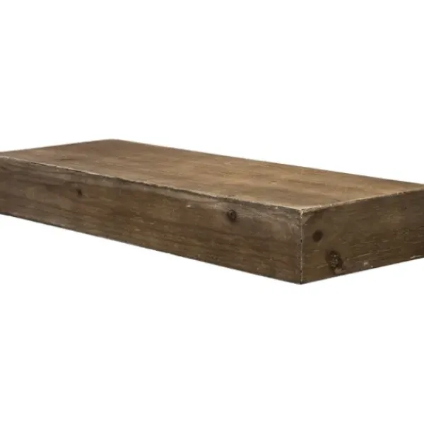 Shelves-Kirkland's Home Brown Rustic Floating Wooden Shelf