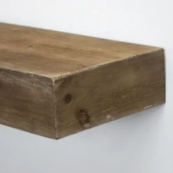 Shelves-Kirkland's Home Brown Rustic Floating Wooden Shelf