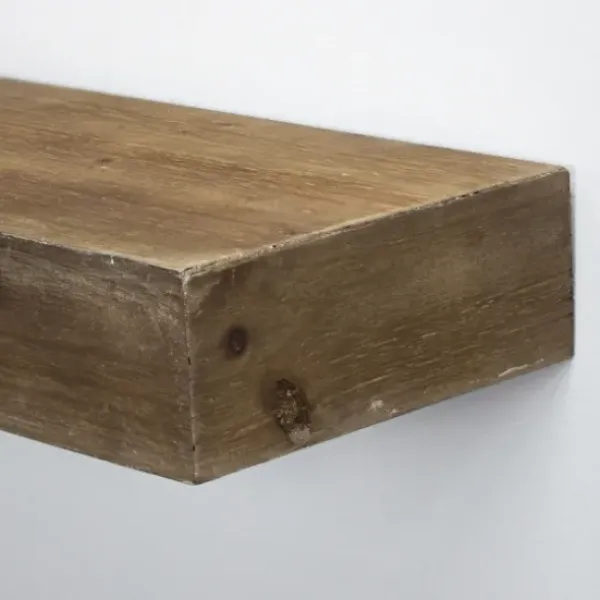 Shelves-Kirkland's Home Brown Rustic Floating Wooden Shelf