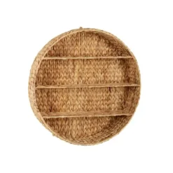 Shelves-Kirkland's Home Brown Sea Grass Woven Round Wall Shelf