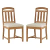 Dining Chairs-Kirkland's Home Brown Slatted Upholstered Dining Chairs, Set Of 2 Brown/White