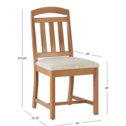 Dining Chairs-Kirkland's Home Brown Slatted Upholstered Dining Chairs, Set Of 2 Brown/White