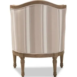 Accent Chairs-Kirkland's Home Brown Striped Upholstered Accent Chair Brown/Tan/White