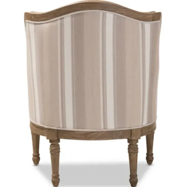 Accent Chairs-Kirkland's Home Brown Striped Upholstered Accent Chair Brown/Tan/White