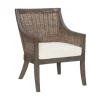 Accent Chairs-Kirkland's Home Brown Wicker Wood Curved Back Accent Chair White