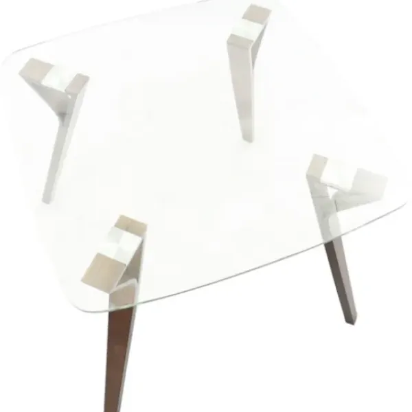Dining Tables-Kirkland's Home Brown Wood & Glass Midcentury Modern Dining Table Brown/Clear