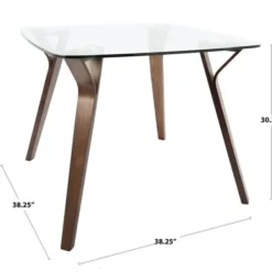Dining Tables-Kirkland's Home Brown Wood & Glass Midcentury Modern Dining Table Brown/Clear