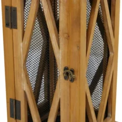 Lanterns-Kirkland's Home Brown Wood And Black Mesh Lanterns, Set Of 2 Brown/Black