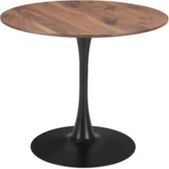 Dining Tables-Kirkland's Home Brown Wood And Black Metal Bistro Dining Table