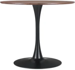 Dining Tables-Kirkland's Home Brown Wood And Black Metal Bistro Dining Table