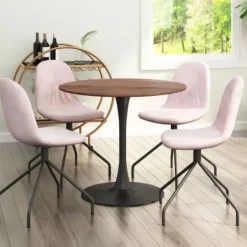 Dining Tables-Kirkland's Home Brown Wood And Black Metal Bistro Dining Table