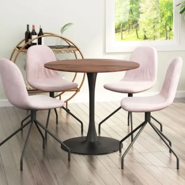 Dining Tables-Kirkland's Home Brown Wood And Black Metal Bistro Dining Table