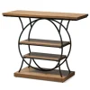 Console Tables-Kirkland's Home Brown Wood And Metal Circle Center Console Table