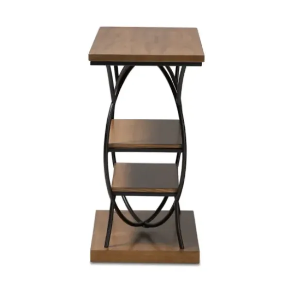 Console Tables-Kirkland's Home Brown Wood And Metal Circle Center Console Table