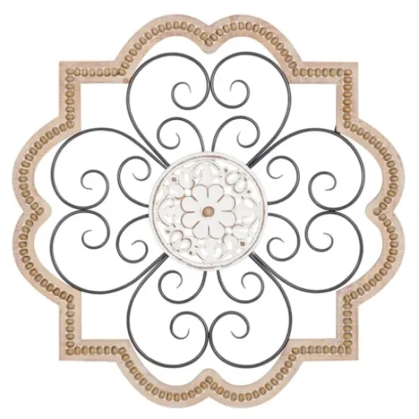 Wall Plaques-Kirkland's Home Brown Wood And Metal Farmhouse Wall Plaque Brown/White/Black