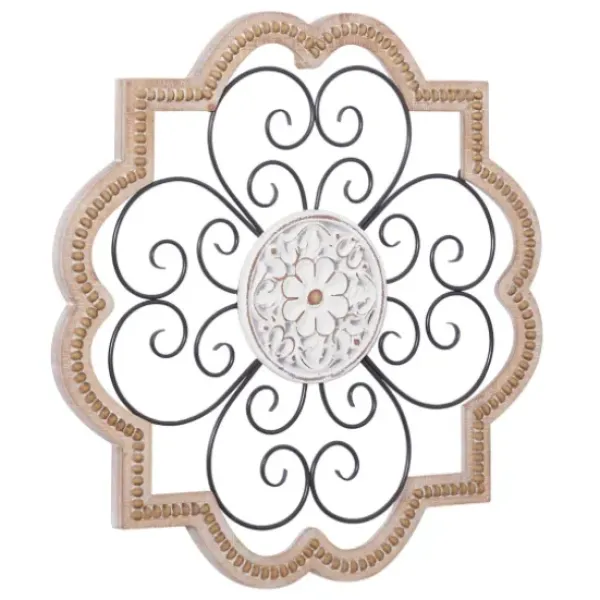Wall Plaques-Kirkland's Home Brown Wood And Metal Farmhouse Wall Plaque Brown/White/Black