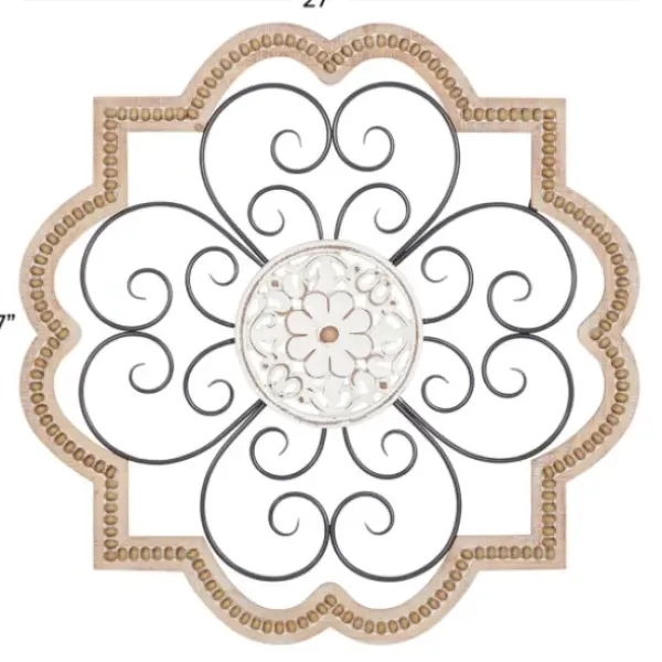 Wall Plaques-Kirkland's Home Brown Wood And Metal Farmhouse Wall Plaque Brown/White/Black