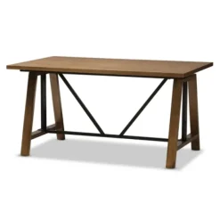 Office Furniture-Kirkland's Home Brown Wood And Metal Linear Base Desk