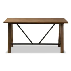Office Furniture-Kirkland's Home Brown Wood And Metal Linear Base Desk