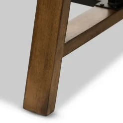 Office Furniture-Kirkland's Home Brown Wood And Metal Linear Base Desk
