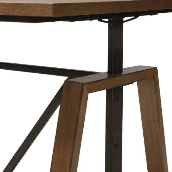 Office Furniture-Kirkland's Home Brown Wood And Metal Linear Base Desk