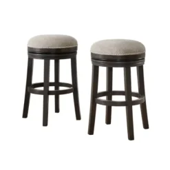 Bar Stools & Counter Height Stools-Kirkland's Home Brown Wood Backless Swivel 2-Pc. Bar Stool Set Gray