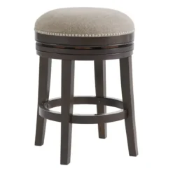 Bar Stools & Counter Height Stools-Kirkland's Home Brown Wood Backless Swivel 2-Pc. Counter Stool Set Gray