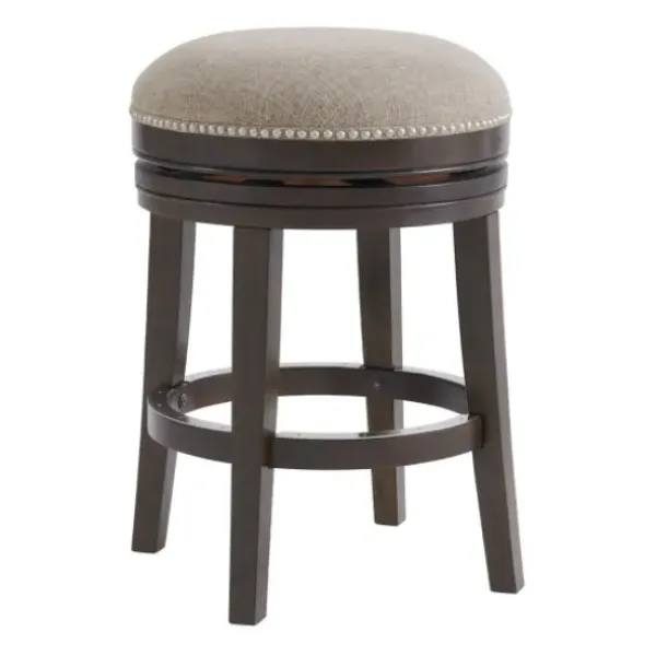 Bar Stools & Counter Height Stools-Kirkland's Home Brown Wood Backless Swivel 2-Pc. Counter Stool Set Gray
