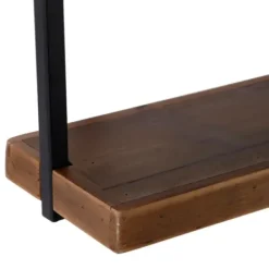 Shelves-Kirkland's Home Brown Wood Black Metal Frame 3-Pc. Wall Shelves