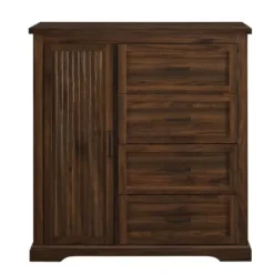 Dressers & Chests-Kirkland's Home Brown Wood Cabinet And 4-Drawer Wardrobe