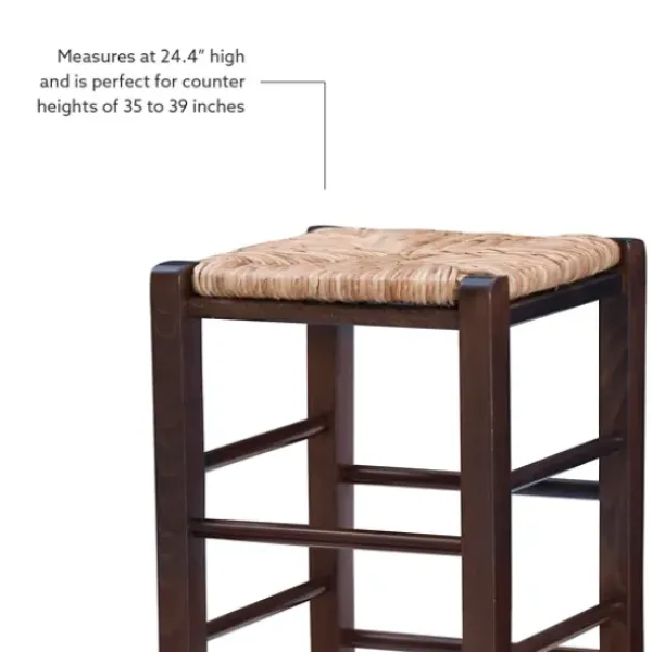 Bar Stools & Counter Height Stools-Kirkland's Home Brown Wood Grass Backless 2-Pc. Counter Stool Set Tan