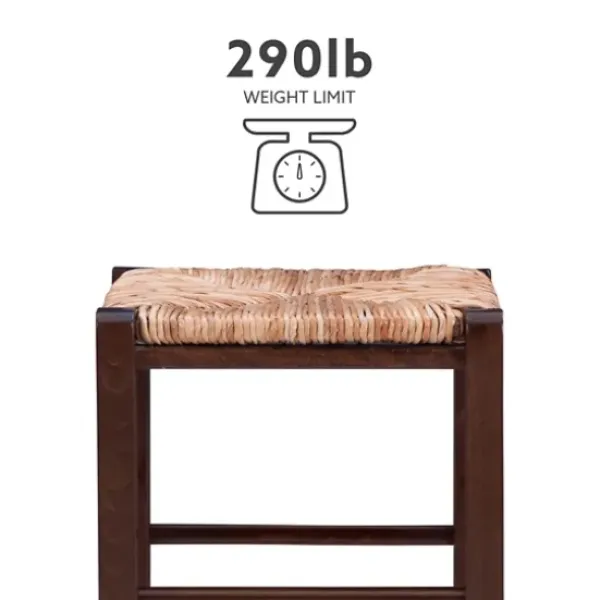 Bar Stools & Counter Height Stools-Kirkland's Home Brown Wood Grass Backless 2-Pc. Counter Stool Set Tan