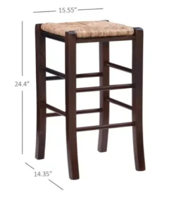 Bar Stools & Counter Height Stools-Kirkland's Home Brown Wood Grass Backless 2-Pc. Counter Stool Set Tan