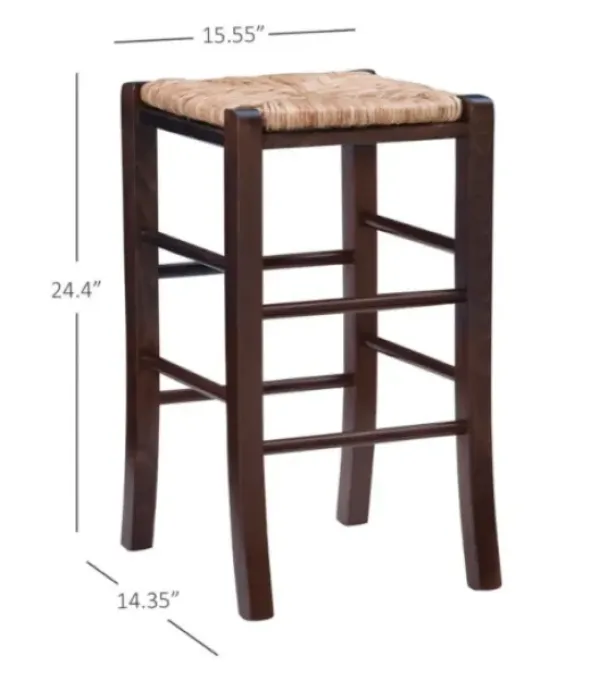 Bar Stools & Counter Height Stools-Kirkland's Home Brown Wood Grass Backless 2-Pc. Counter Stool Set Tan