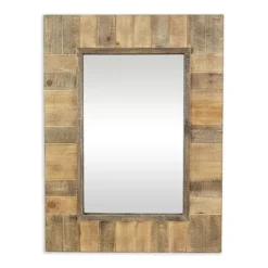 Decorative Mirrors-Kirkland's Home Brown Wood Paneled Frame Wall Mirror
