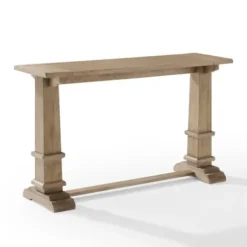 Console Tables-Kirkland's Home Brown Wood Pedestal Base Console Table