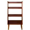 Bookshelves-Kirkland's Home Brown Wood 4-Tier Mid Century Modern Bookshelf