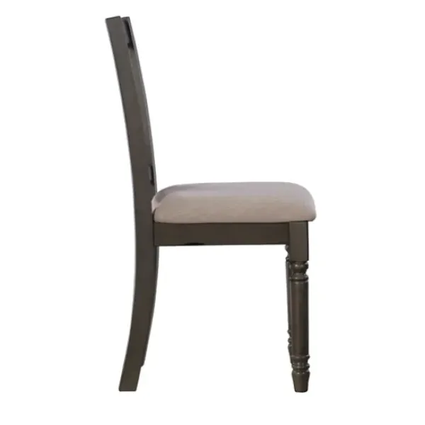 Dining Chairs-Kirkland's Home Brown Wood Upholstered Dining Chairs, Set Of 2 Brown/Gray