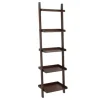 Bookshelves-Kirkland's Home Brown Wooden Five-Tier Ladder Bookshelf