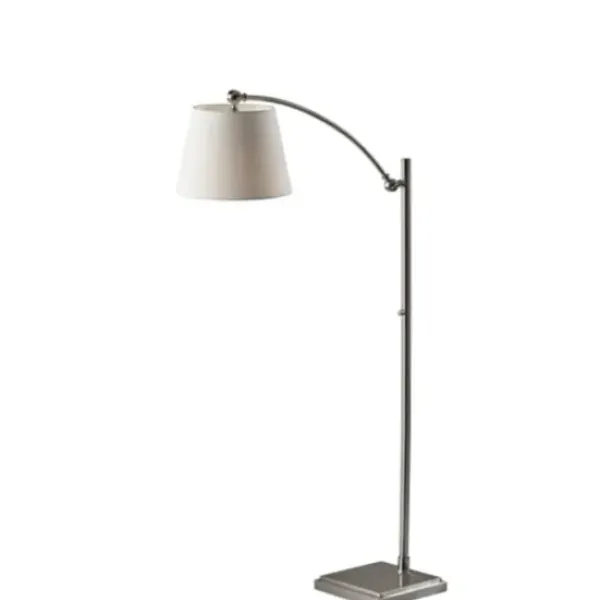 Floor Lamps-Kirkland's Home Brushed Adjustable Arm Floor Lamp Silver