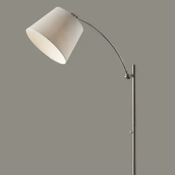 Floor Lamps-Kirkland's Home Brushed Adjustable Arm Floor Lamp Silver
