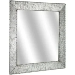 Decorative Mirrors-Kirkland's Home Brushed Galvanized Wall Mirror, 22X22 In.