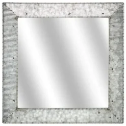Decorative Mirrors-Kirkland's Home Brushed Galvanized Wall Mirror, 22X22 In.